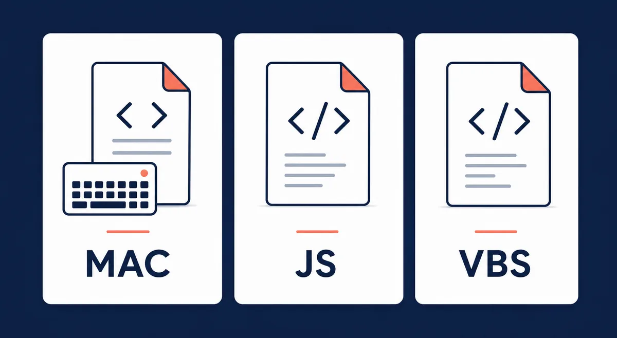 Comparación de formatos de macro de Sakura Editor: MAC, JS y VBS