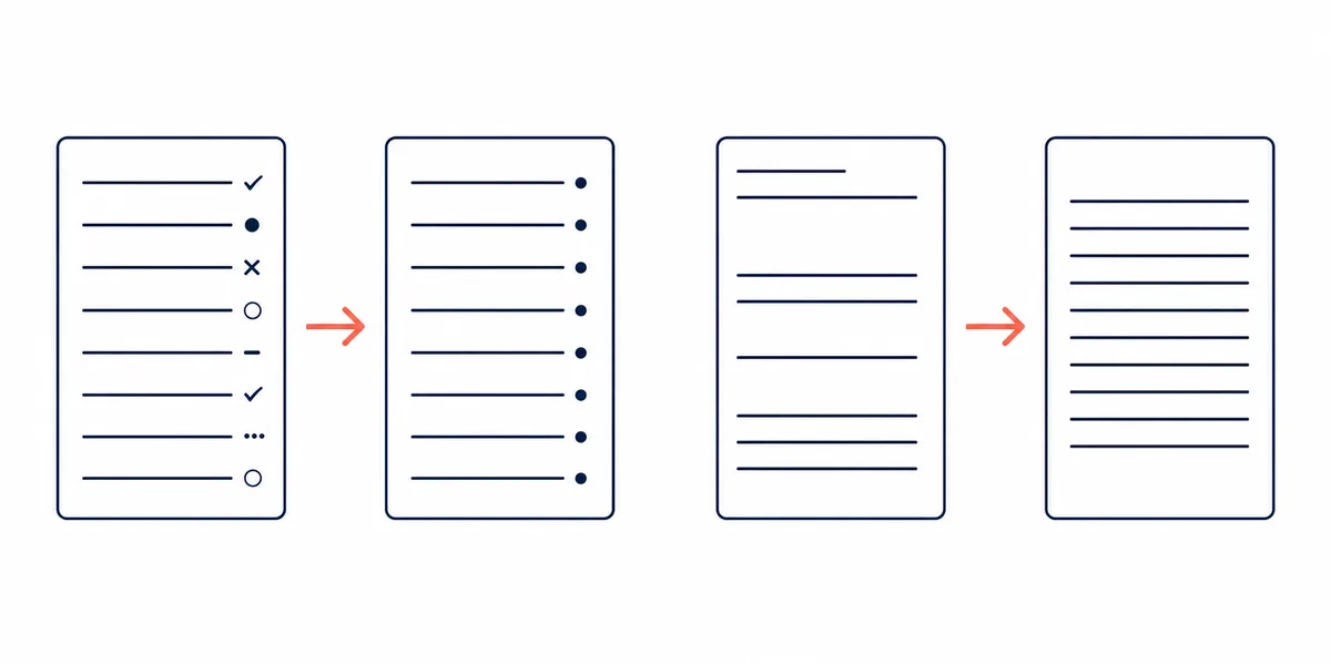 Comparison diagram separating line ending conversion from blank line cleanup